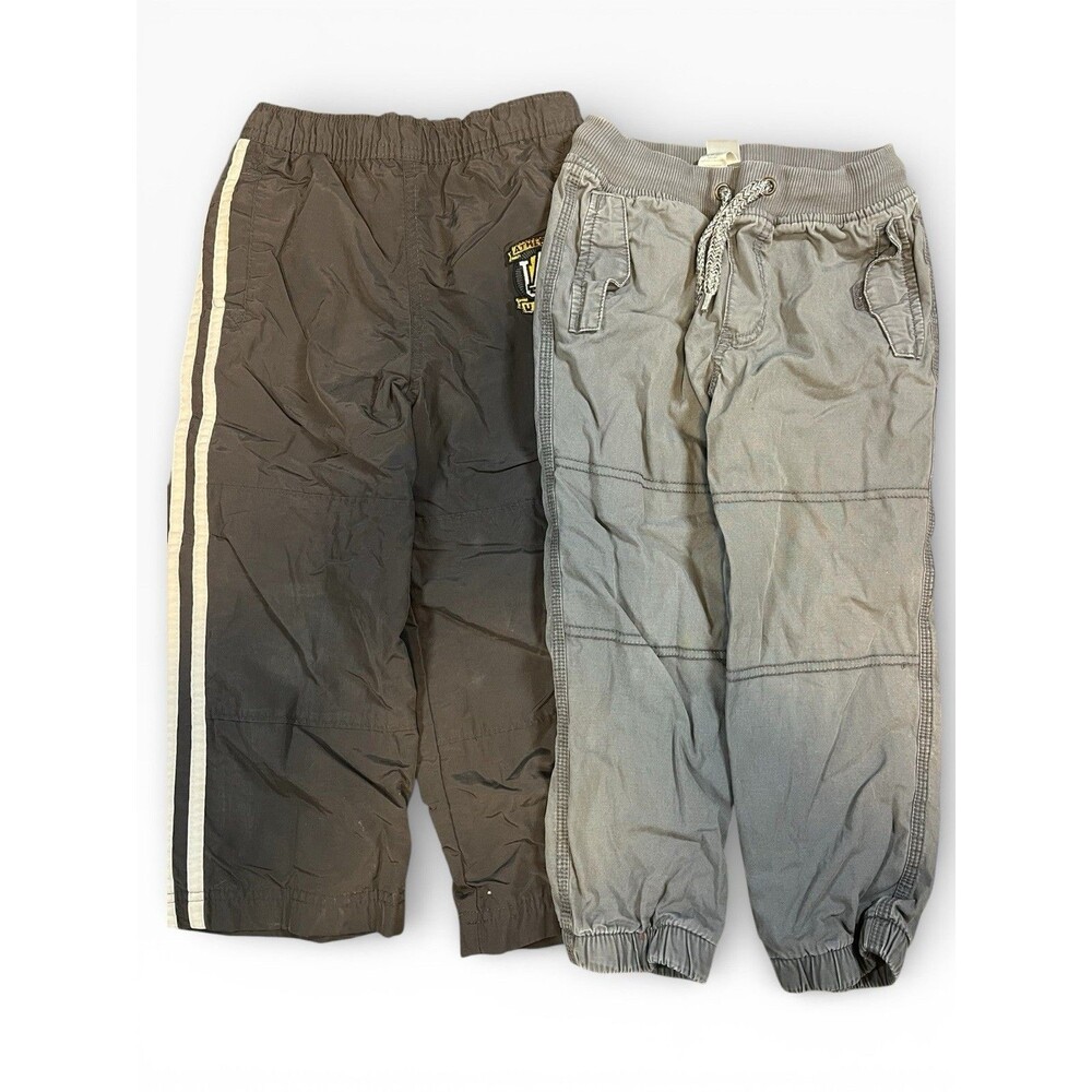 Boys 4t Cotton Lined Winter Athletic Pants Windbreaker Joggers Lot of 2
